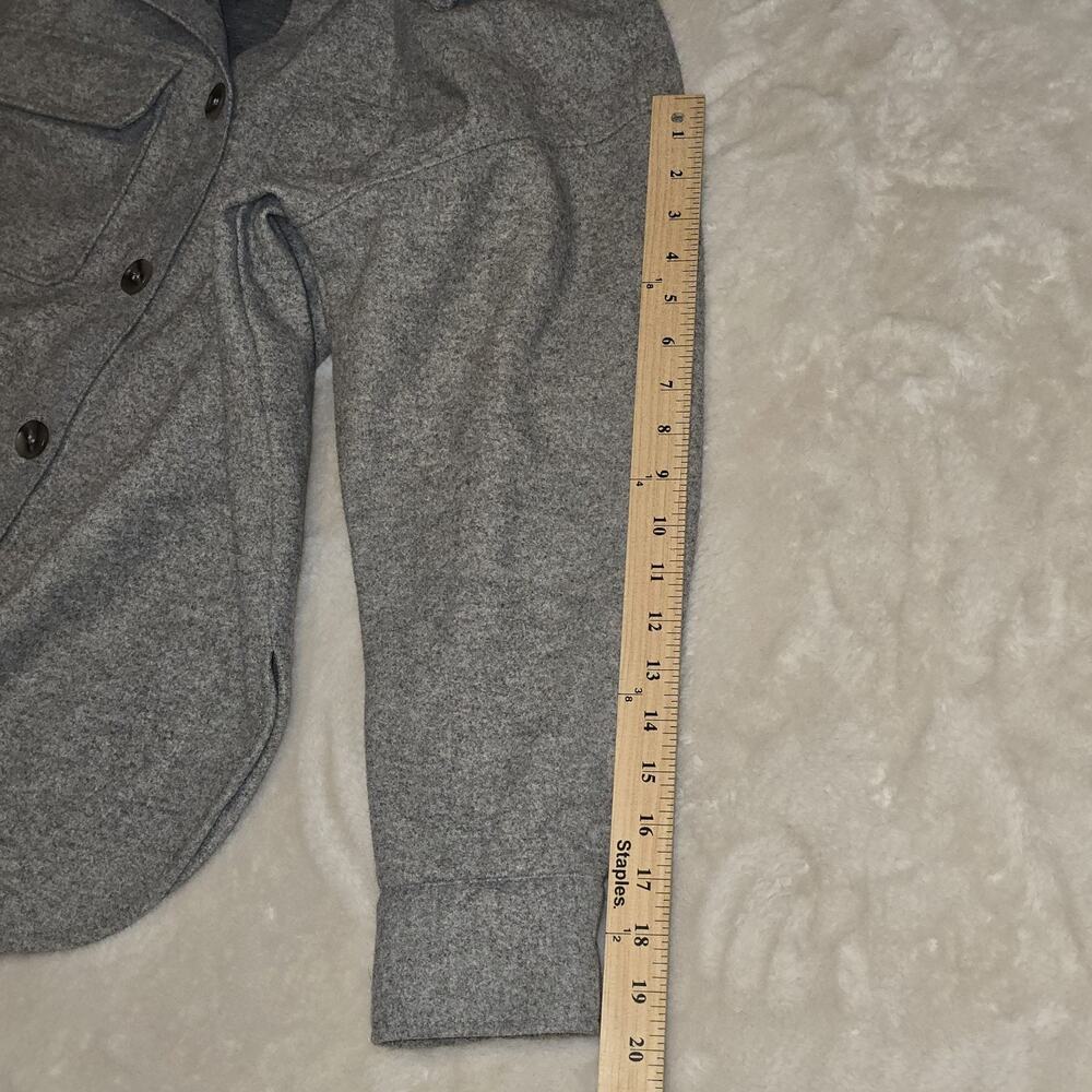 H&M Gray Button Up Overshirt Shacket Jacket Men’s Small Relaxed Fit Long Sleeve - Picture 11 of 13
